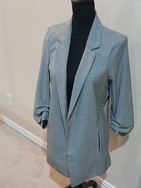 Rachel Zoe Light Gray Open-Front Blazer